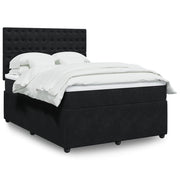 Boxspring bed met matras 140x200 cm fluweel zwart