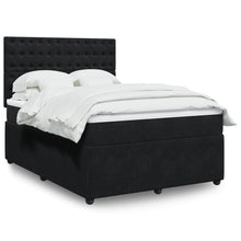 Boxspring met matras fluweel zwart 140x200 cm