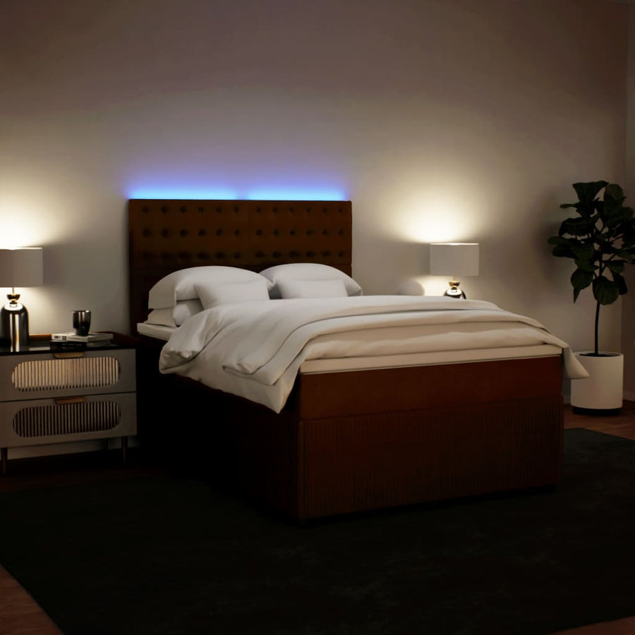 Boxspring met matras fluweel roze 140x200 cm