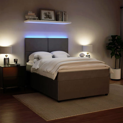 Boxspring met matras fluweel lichtgrijs 160x200 cm
