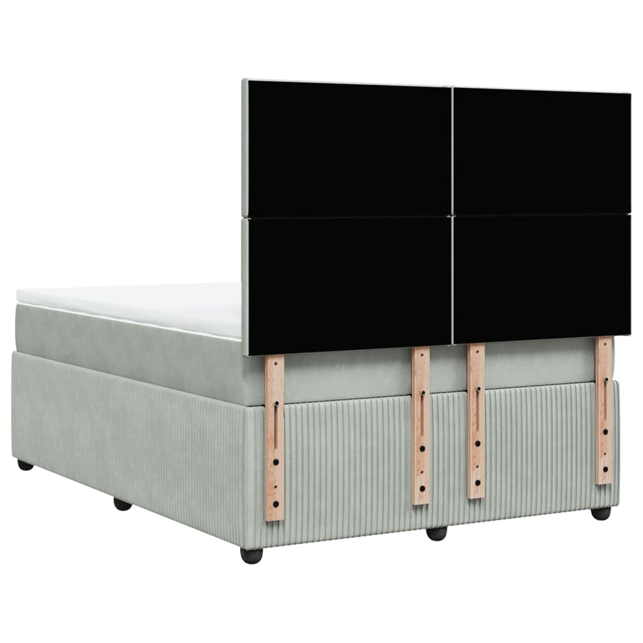 Boxspring met matras fluweel lichtgrijs 160x200 cm