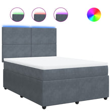 Boxspring met matras fluweel donkergrijs 160x200 cm