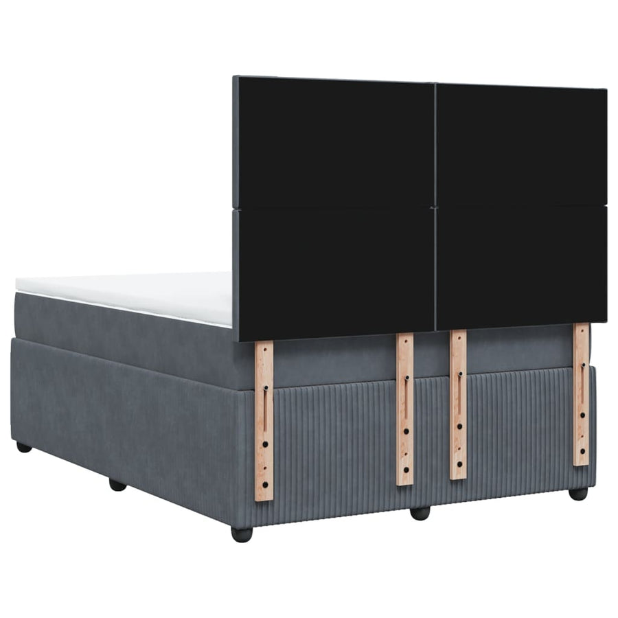 Boxspring met matras fluweel donkergrijs 160x200 cm