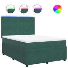 Boxspring met matras fluweel donkergroen 160x200 cm