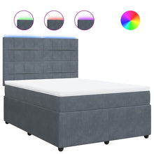 Boxspring met matras fluweel donkergrijs 160x200 cm