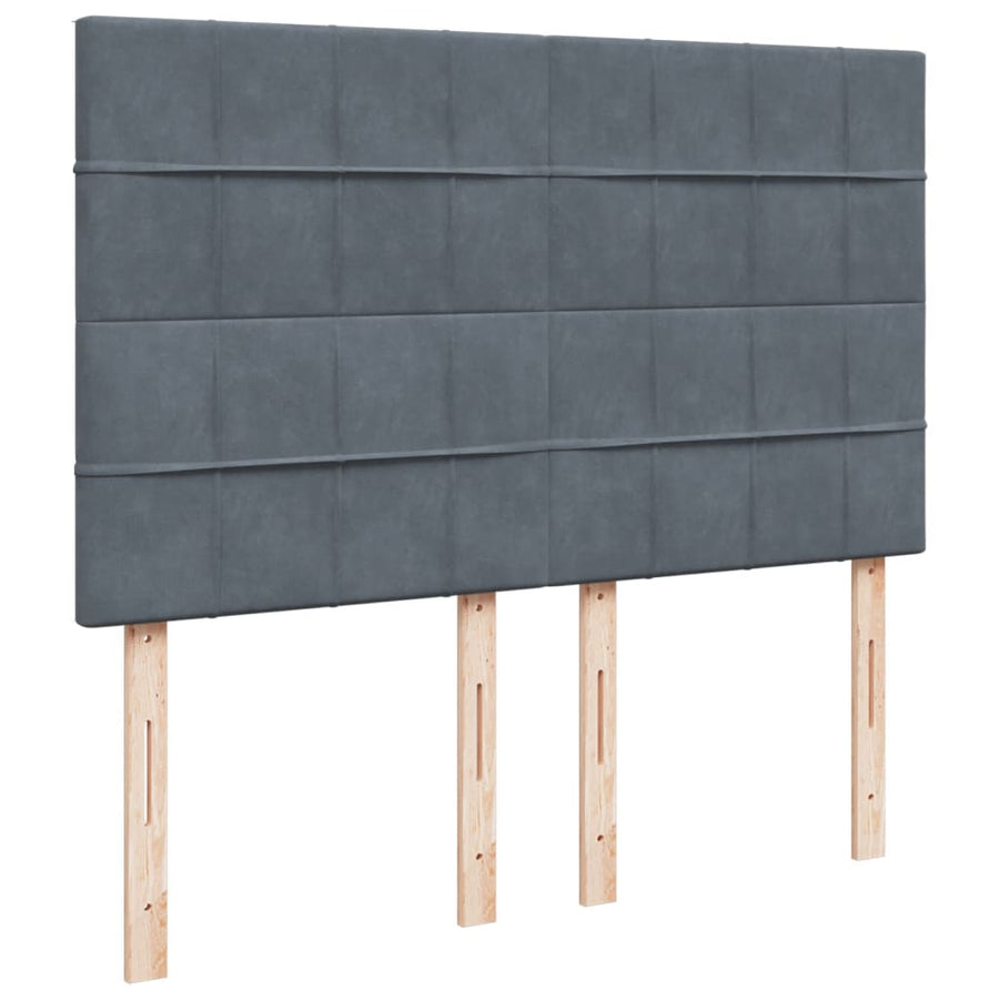 Boxspring met matras fluweel donkergrijs 160x200 cm