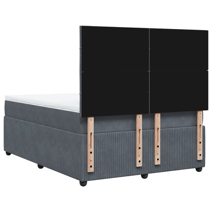 Boxspring met matras fluweel donkergrijs 160x200 cm