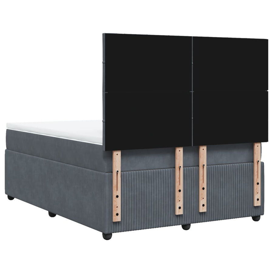 Boxspring met matras fluweel donkergrijs 160x200 cm