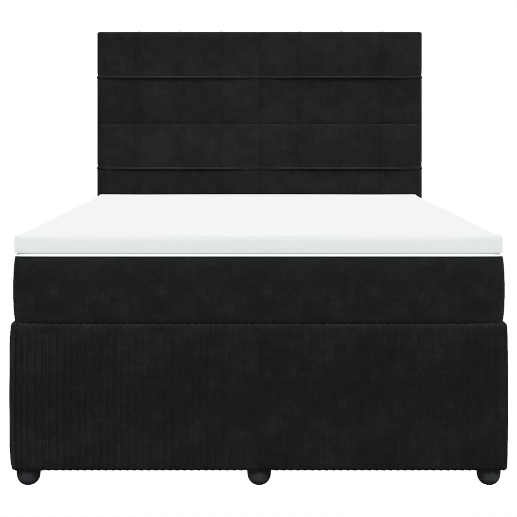 Boxspring met matras fluweel zwart 160x200 cm