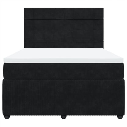Boxspring met matras fluweel zwart 160x200 cm