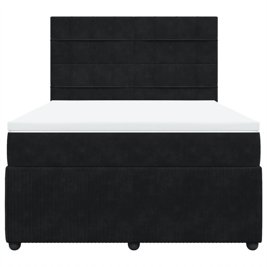 Boxspring met matras fluweel zwart 160x200 cm