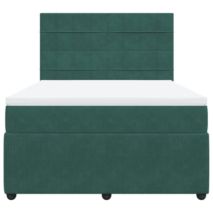 Boxspring met matras fluweel donkergroen 160x200 cm