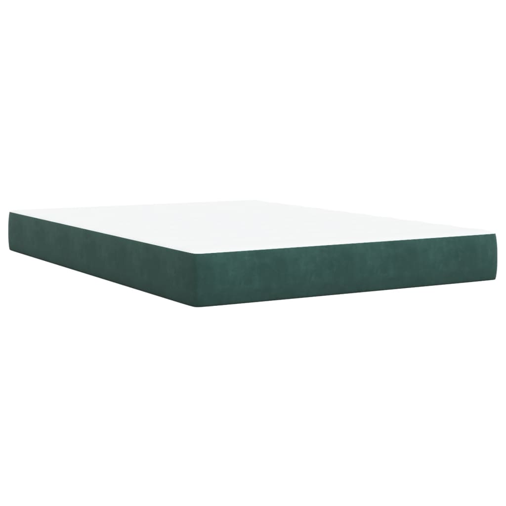 Boxspring met matras fluweel donkergroen 160x200 cm