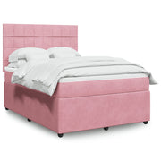 Boxspring met matras 160x200 cm roze fluweel