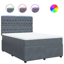 Boxspring met matras fluweel donkergrijs 160x200 cm