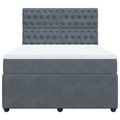 Boxspring met matras fluweel donkergrijs 160x200 cm