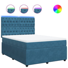 Boxspring met matras fluweel blauw 160x200 cm