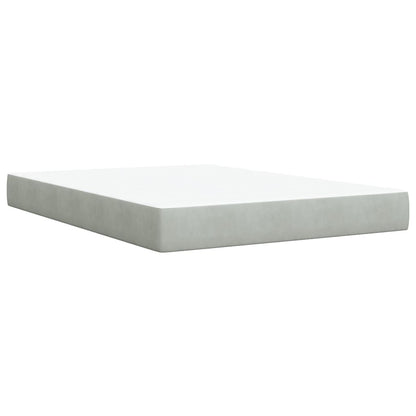 Boxspring met matras fluweel lichtgrijs 160x200 cm
