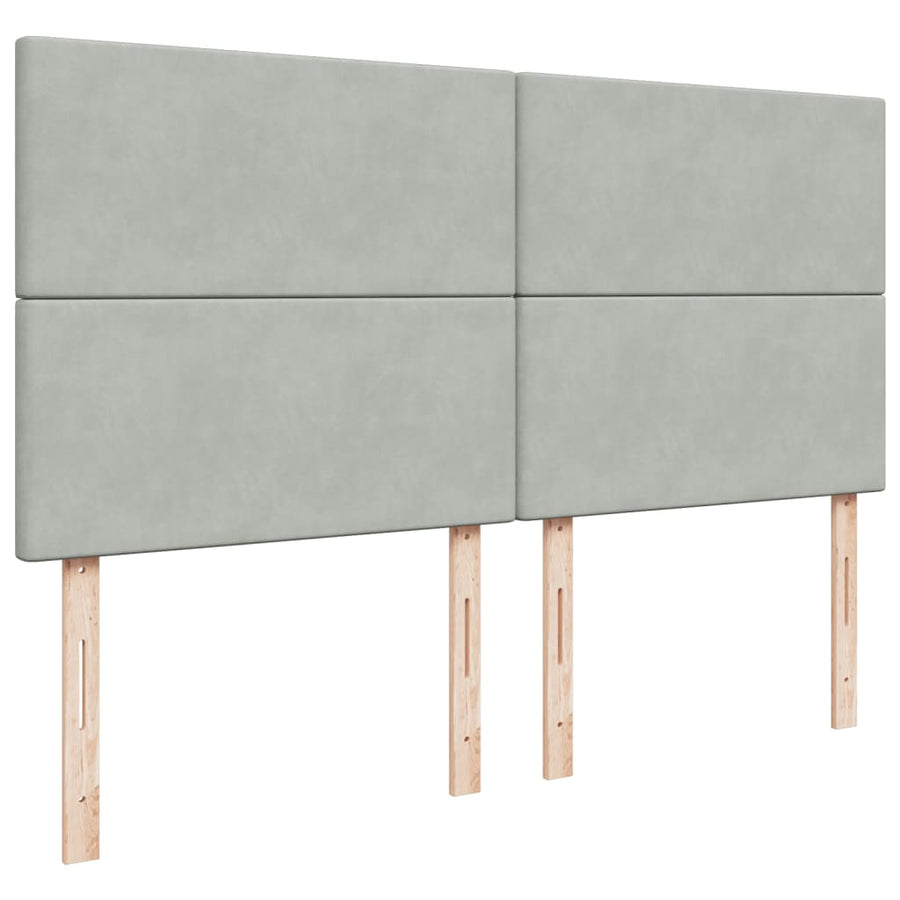 Boxspring met matras fluweel lichtgrijs 180x200 cm