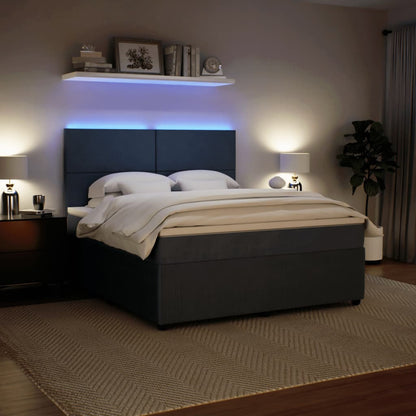 Boxspring met matras fluweel donkergrijs 180x200 cm
