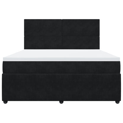 Boxspring met matras fluweel zwart 180x200 cm