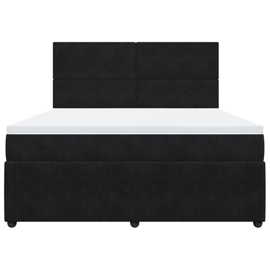 Boxspring met matras fluweel zwart 180x200 cm