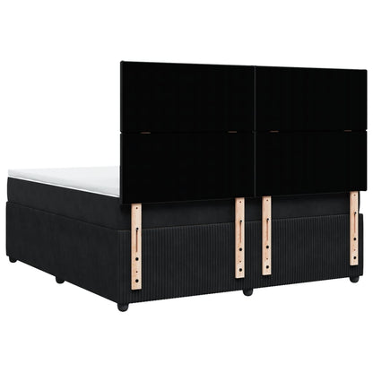 Boxspring met matras fluweel zwart 180x200 cm