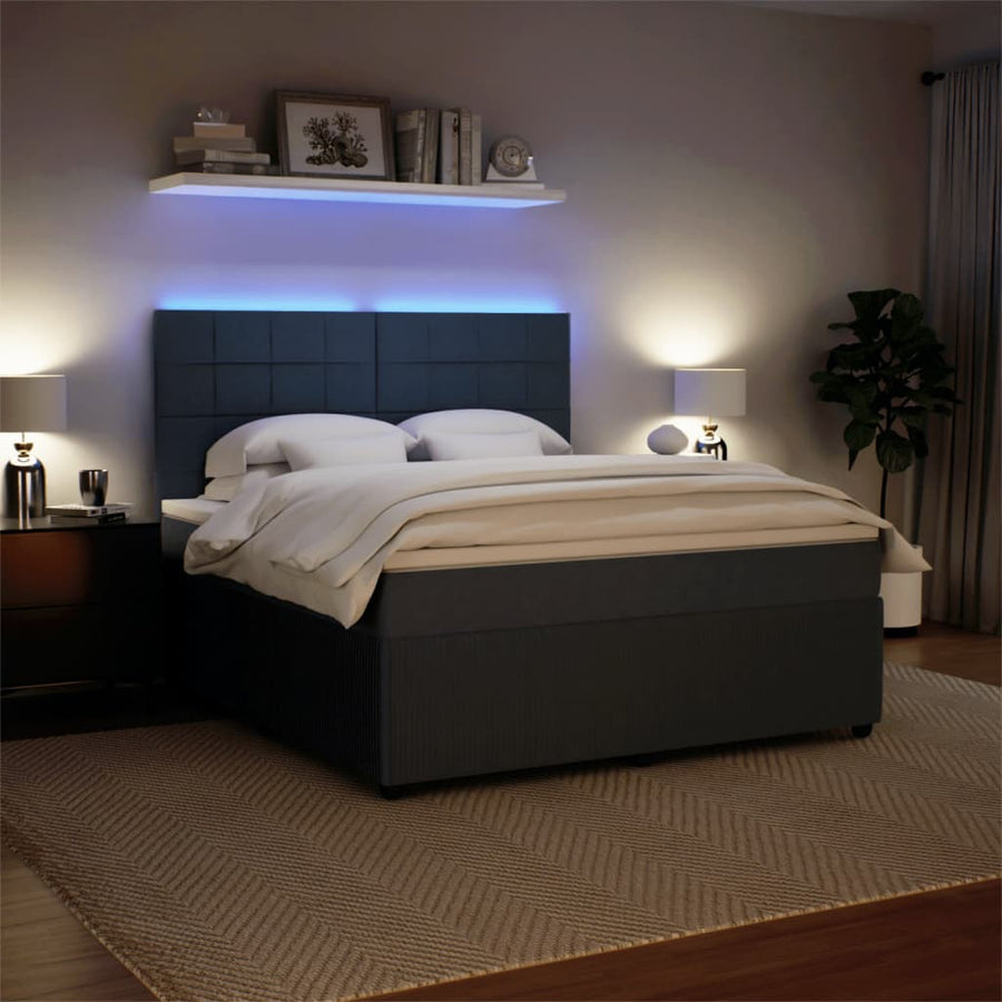 Boxspring met matras fluweel donkergrijs 180x200 cm