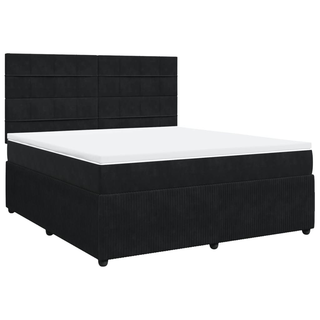 Boxspring met matras fluweel zwart 180x200 cm