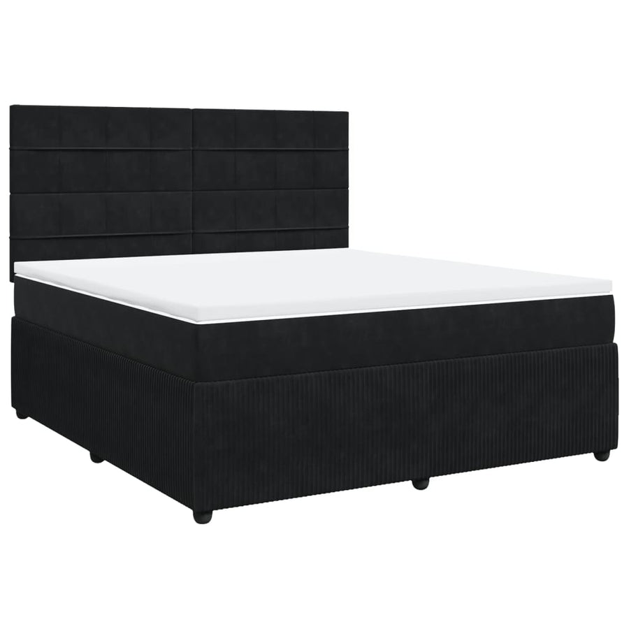Boxspring met matras fluweel zwart 180x200 cm