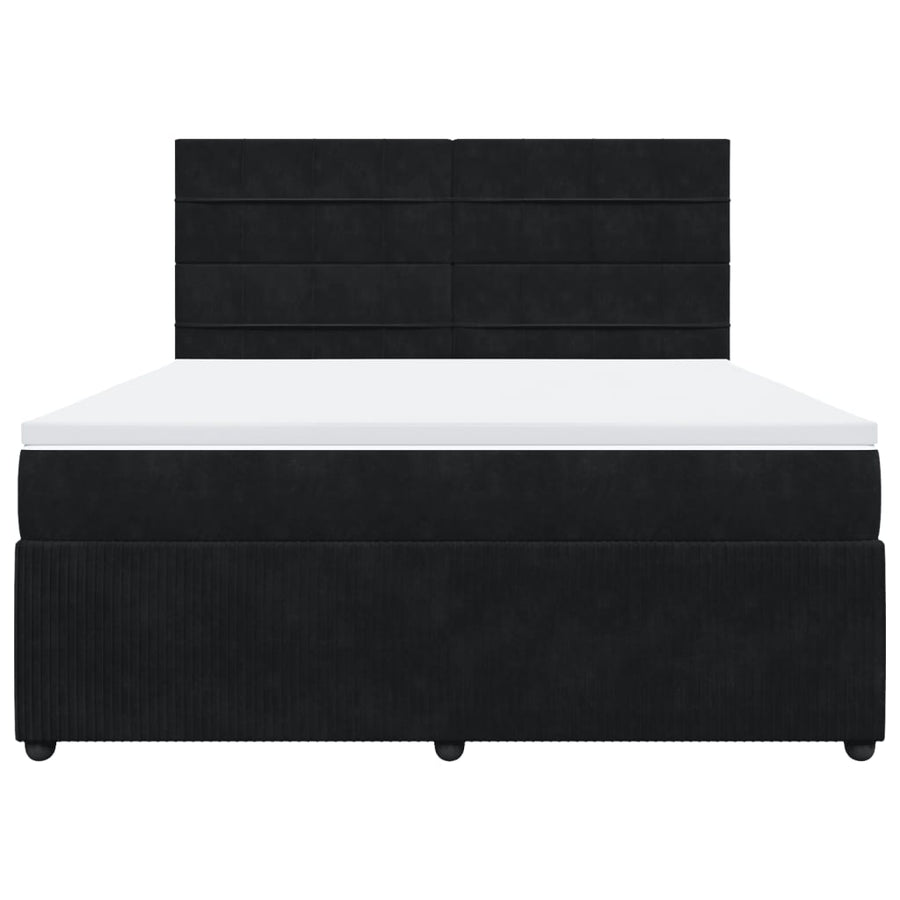 Boxspring met matras fluweel zwart 180x200 cm