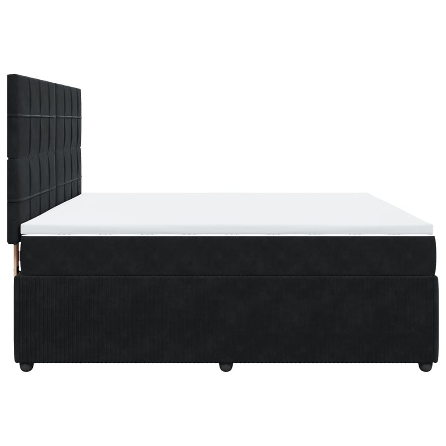 Boxspring met matras fluweel zwart 180x200 cm
