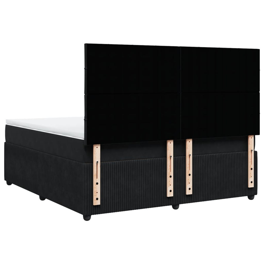 Boxspring met matras fluweel zwart 180x200 cm
