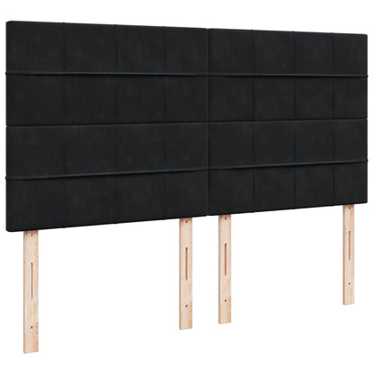 Boxspring met matras fluweel zwart 180x200 cm