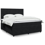 Boxspring met matras 180x200 cm zwart fluweel