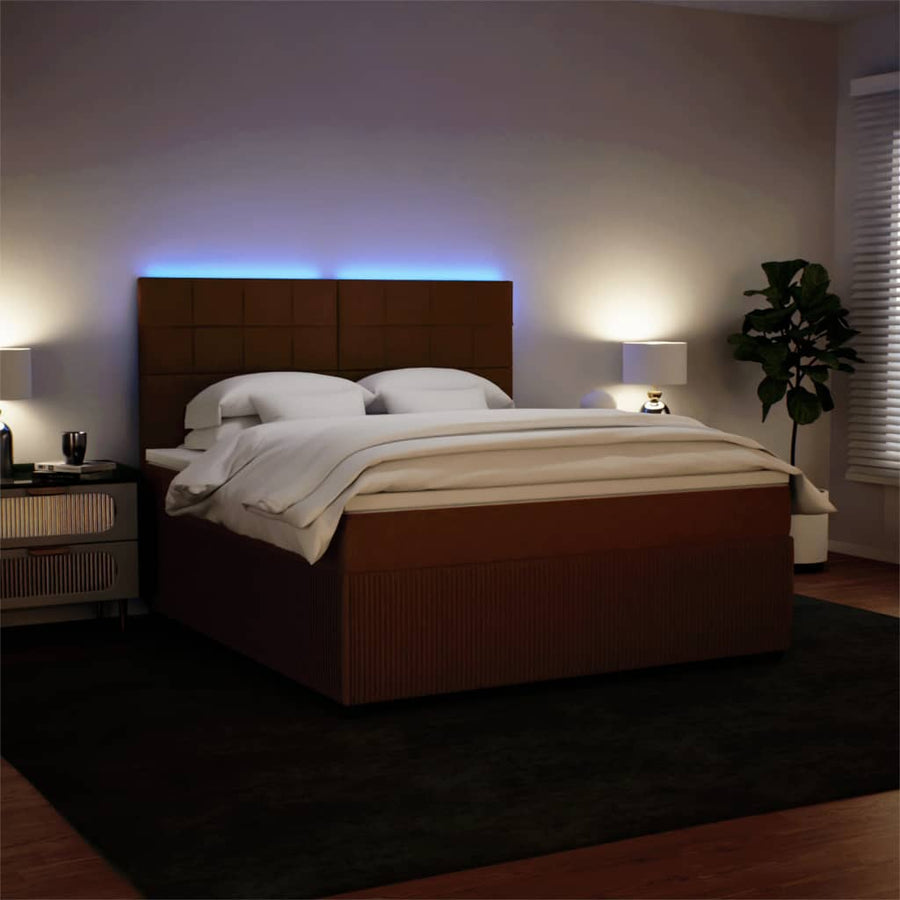 Boxspring met matras fluweel roze 180x200 cm
