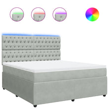 Boxspring met matras fluweel lichtgrijs 180x200 cm