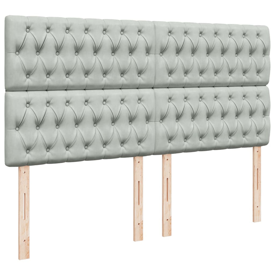Boxspring met matras fluweel lichtgrijs 180x200 cm
