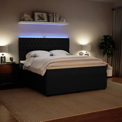 Boxspring met matras fluweel zwart 180x200 cm