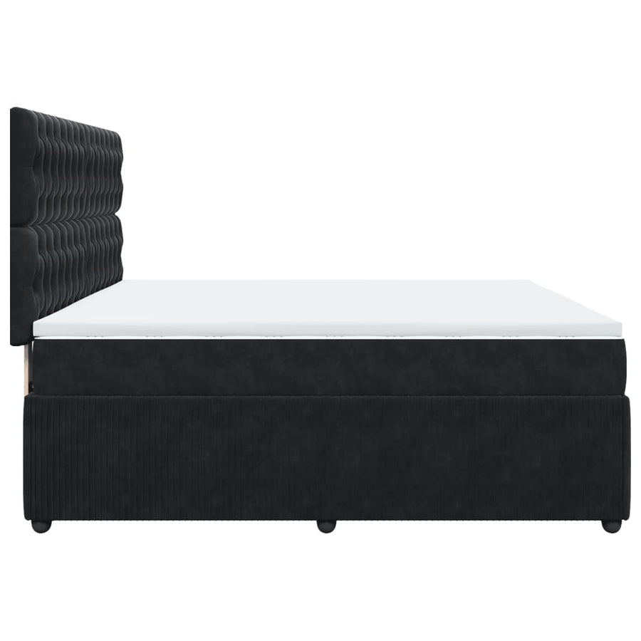 Boxspring met matras fluweel zwart 180x200 cm