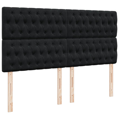 Boxspring met matras fluweel zwart 180x200 cm