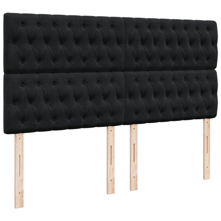 Boxspring met matras fluweel zwart 180x200 cm