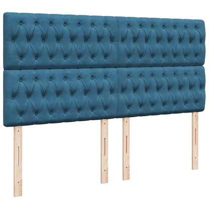 Boxspring met matras fluweel blauw 180x200 cm