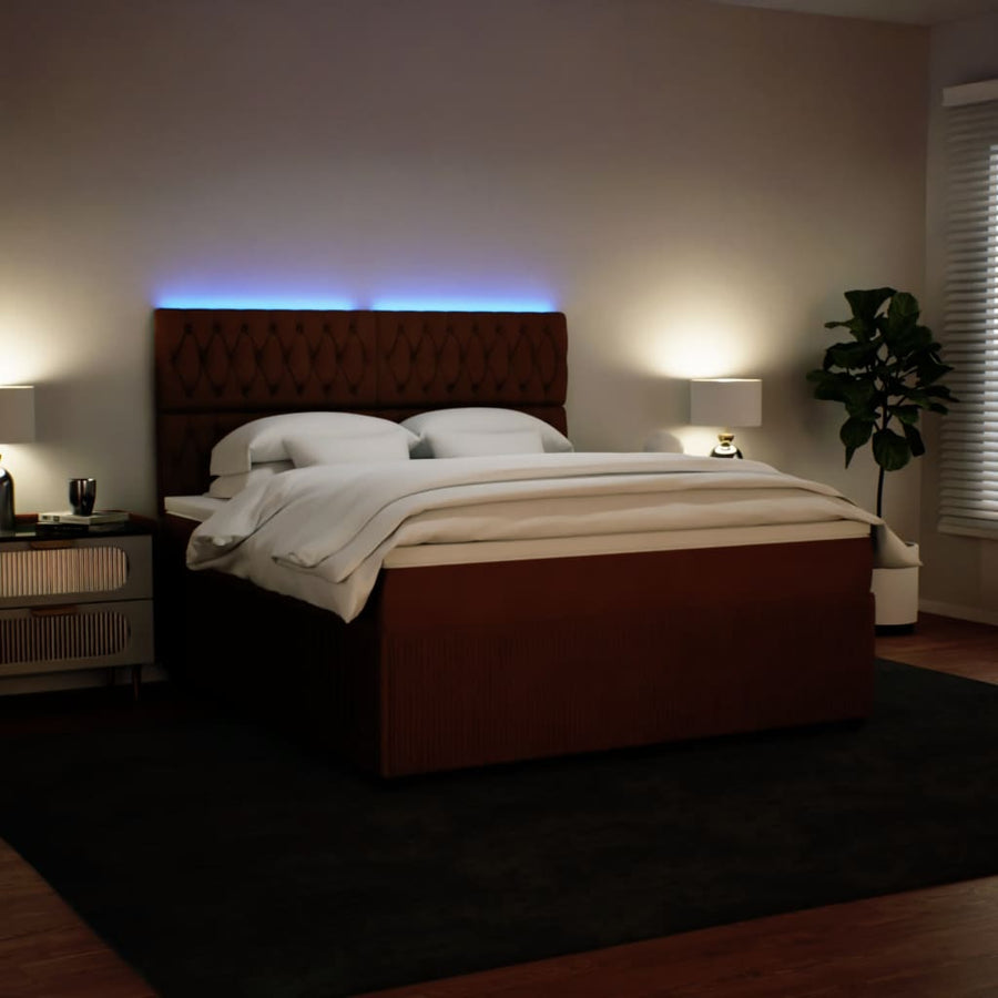 Boxspring met matras fluweel roze 180x200 cm