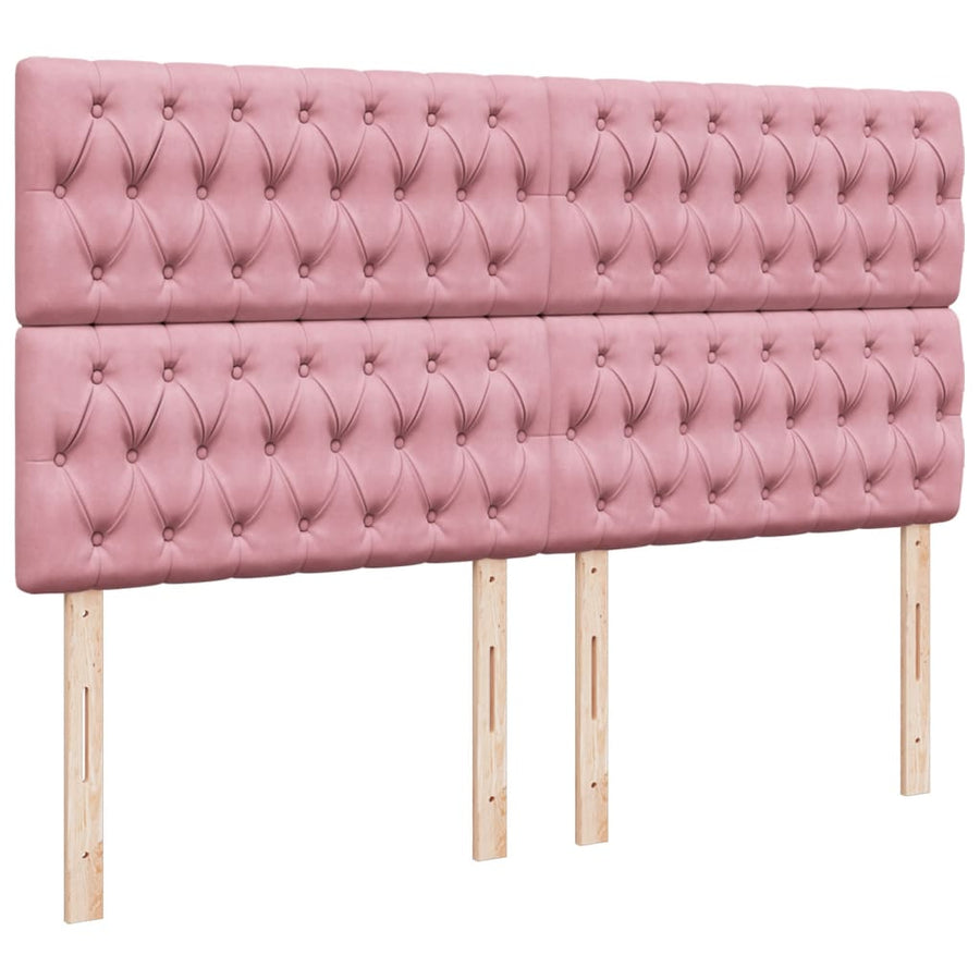Boxspring met matras fluweel roze 180x200 cm