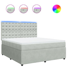 Boxspring met matras fluweel lichtgrijs 180x200 cm