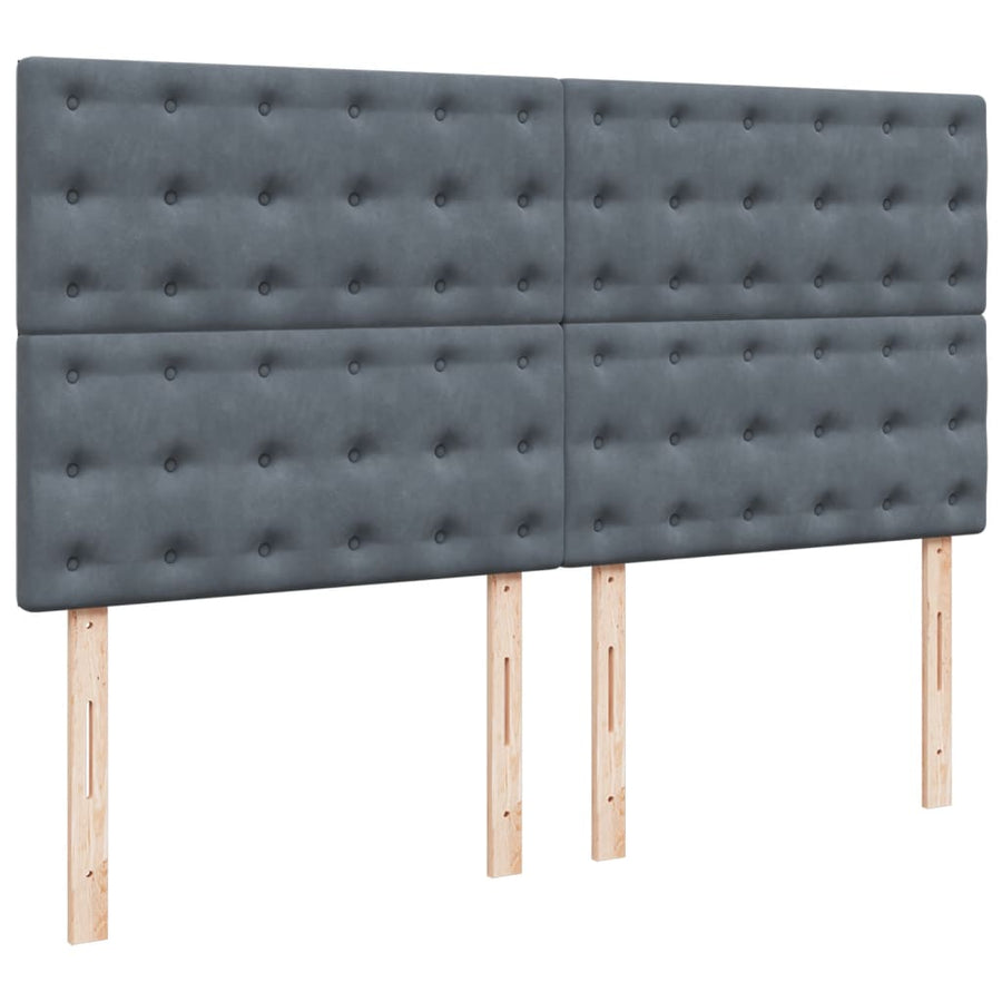 Boxspring met matras fluweel donkergrijs 180x200 cm