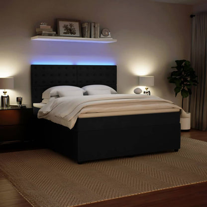Boxspring met matras fluweel zwart 180x200 cm