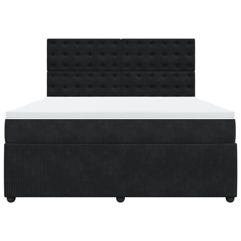 Boxspring met matras fluweel zwart 180x200 cm