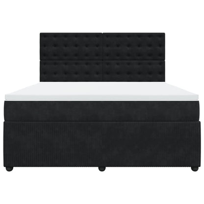 Boxspring met matras fluweel zwart 180x200 cm